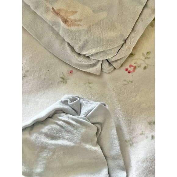 Simply Shabby Chic Queen Floral Cotton Duvet Cover Pink & Green On Light Blue - Picture 15 of 16